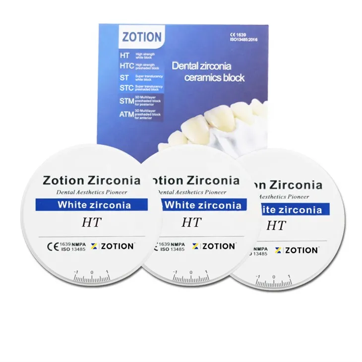 98mm High Strength 1200Mpa-1350Mpa HT White Zirconia Disc For Making Denture